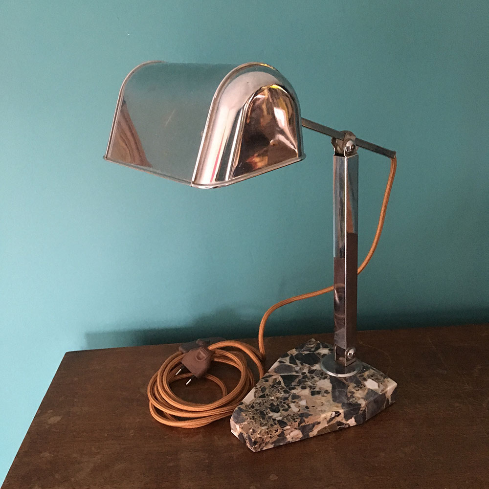 anciene lampe de bureau marbre