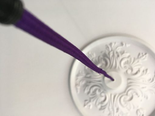 luminaire restaurée fil tissu violet