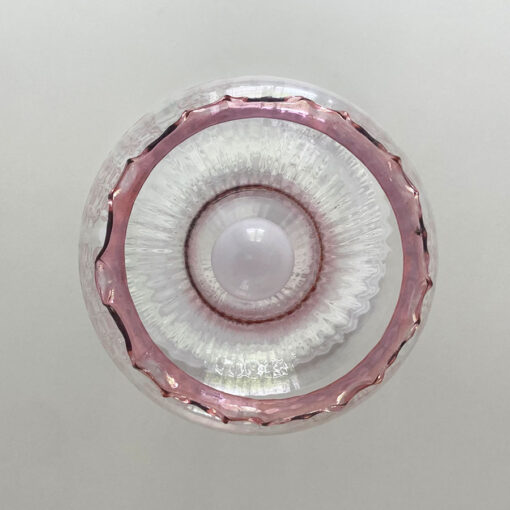 suspension-ancienne-verre-rose-dessous