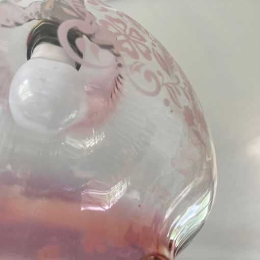 suspension-ancienne-verre-rose-detail