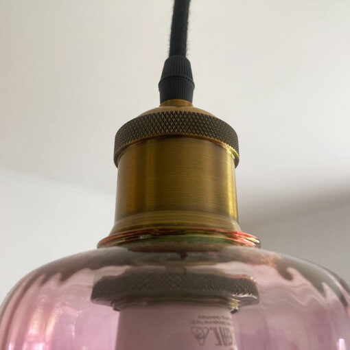 suspension-ancienne-verre-rose-douille